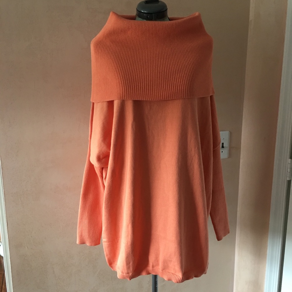 Orange optional off shoulder sweatshirt